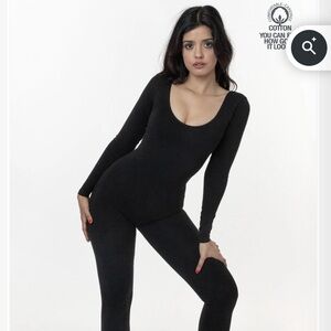 Black garment dyed  Long Sleeve Bodysuit Los Angeles apparel